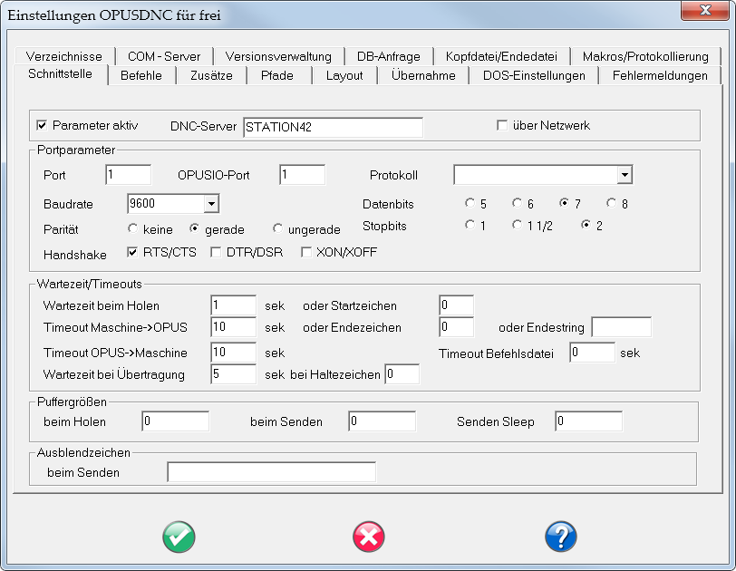 DNC Parameter in OPUS CAM